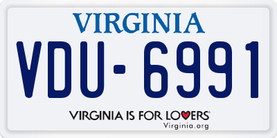 VA license plate VDU6991