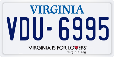 VA license plate VDU6995