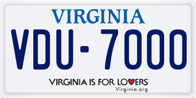 VA license plate VDU7000