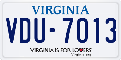 VA license plate VDU7013