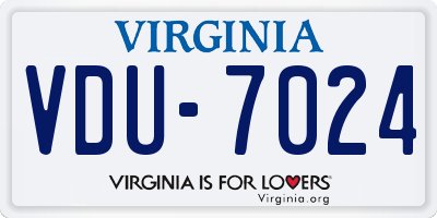 VA license plate VDU7024