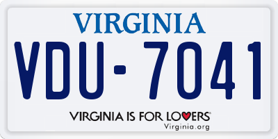 VA license plate VDU7041