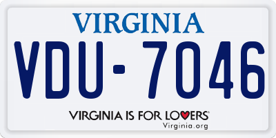 VA license plate VDU7046