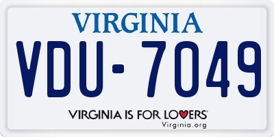 VA license plate VDU7049