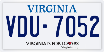 VA license plate VDU7052