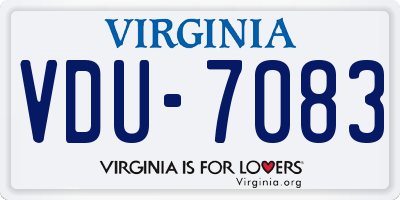 VA license plate VDU7083