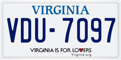 VA license plate VDU7097