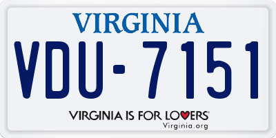 VA license plate VDU7151