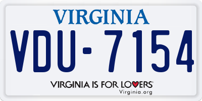 VA license plate VDU7154
