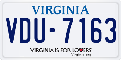 VA license plate VDU7163