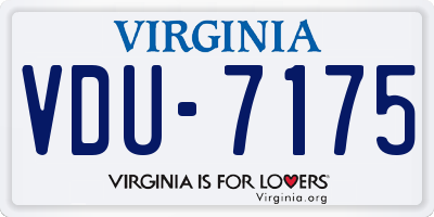 VA license plate VDU7175