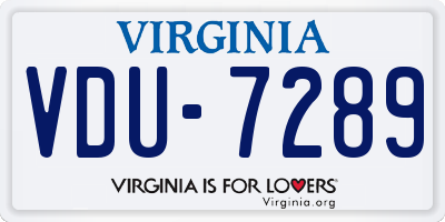 VA license plate VDU7289