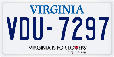 VA license plate VDU7297