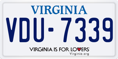 VA license plate VDU7339