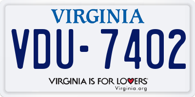 VA license plate VDU7402