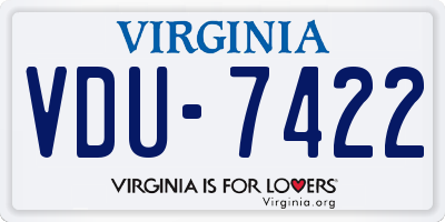 VA license plate VDU7422