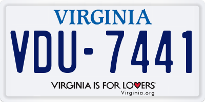 VA license plate VDU7441