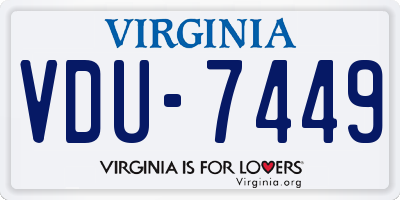 VA license plate VDU7449