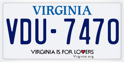 VA license plate VDU7470