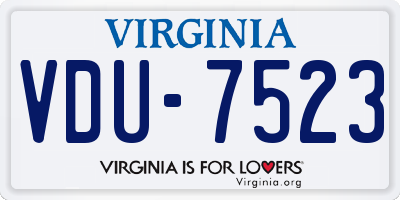 VA license plate VDU7523