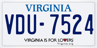 VA license plate VDU7524