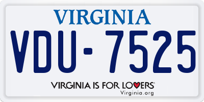 VA license plate VDU7525