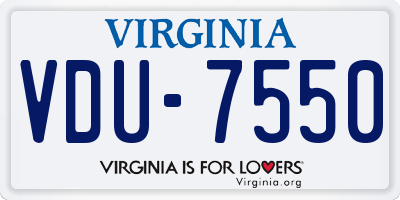 VA license plate VDU7550