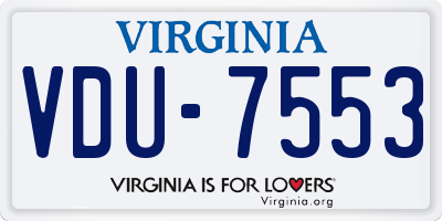 VA license plate VDU7553