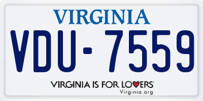 VA license plate VDU7559