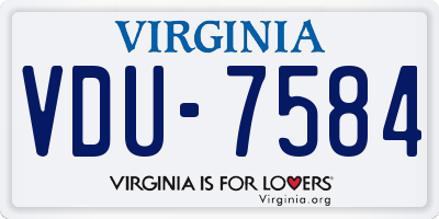 VA license plate VDU7584