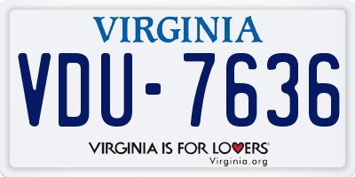 VA license plate VDU7636