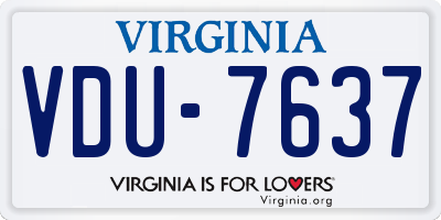 VA license plate VDU7637