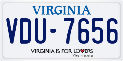 VA license plate VDU7656
