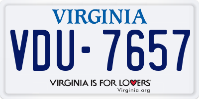 VA license plate VDU7657