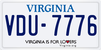VA license plate VDU7776