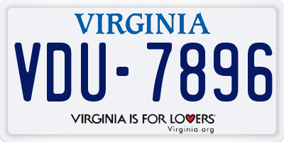VA license plate VDU7896