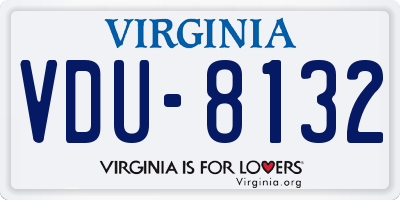 VA license plate VDU8132