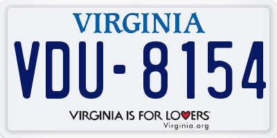 VA license plate VDU8154