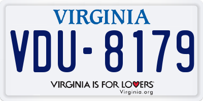 VA license plate VDU8179