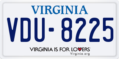 VA license plate VDU8225