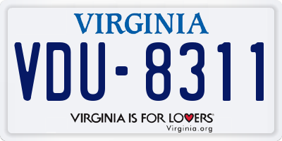 VA license plate VDU8311