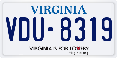 VA license plate VDU8319
