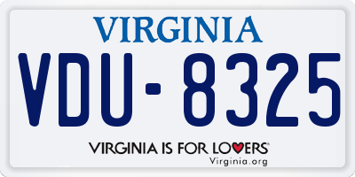 VA license plate VDU8325