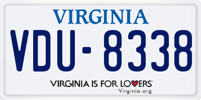 VA license plate VDU8338
