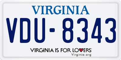VA license plate VDU8343