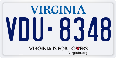 VA license plate VDU8348