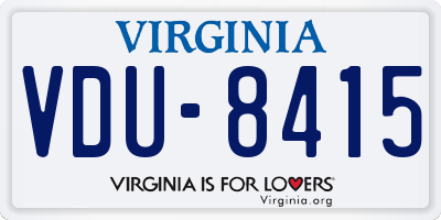 VA license plate VDU8415
