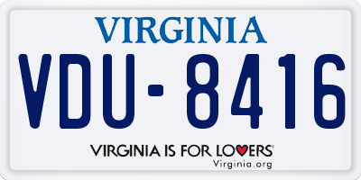 VA license plate VDU8416