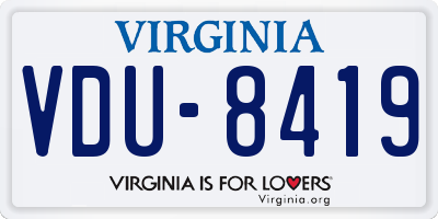 VA license plate VDU8419