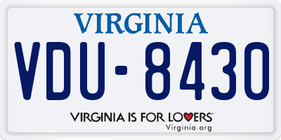 VA license plate VDU8430
